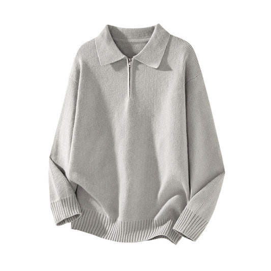 Мъжки плетен пуловер с поло яка