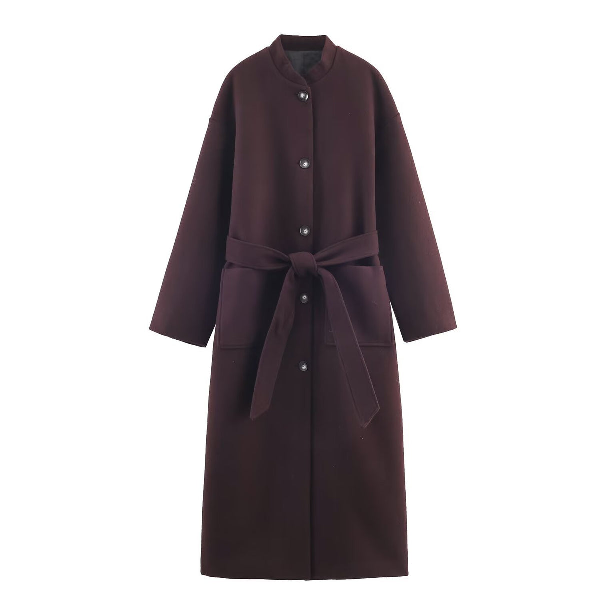 Дамско дълго палто с колан